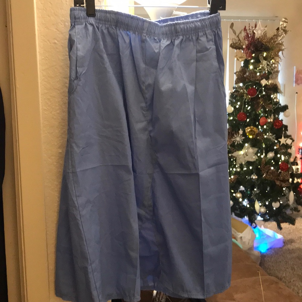 2 Light blue scrub skirts w/ pockets 26in long